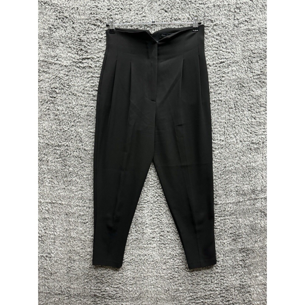 Katie Giannini Black Barrel Leg Trouser Size 42 Made In Italy